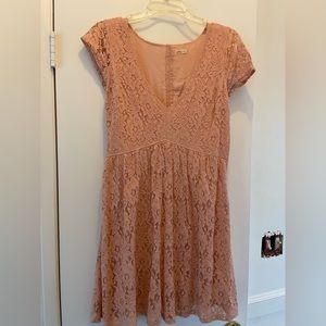 Hollister side zip pink lace dress